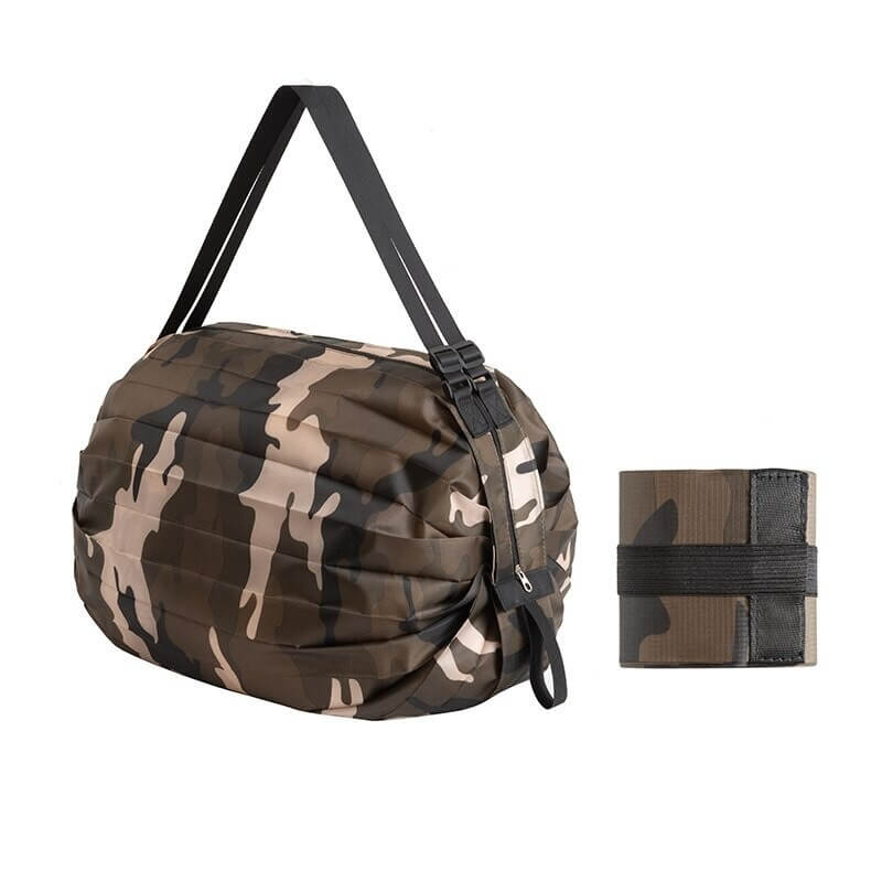 Camouflage sports shoulder bag for women, lightweight waterproof nylon, perfect for fitness and beach days.